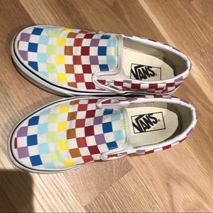 Rainbow Checkerboard Vans